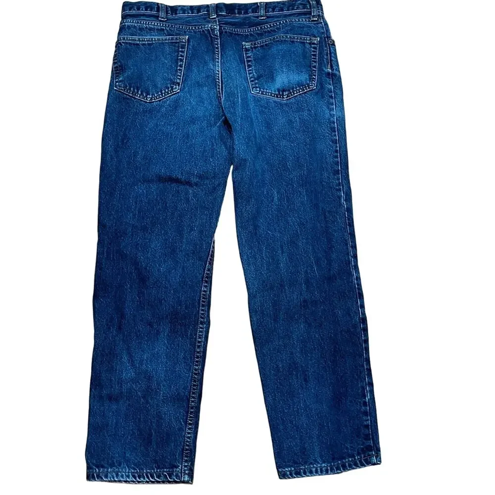 Dad Blue Jeans Men's Traditional 5 Pocket W37 L29 100% Cotton Lands' End